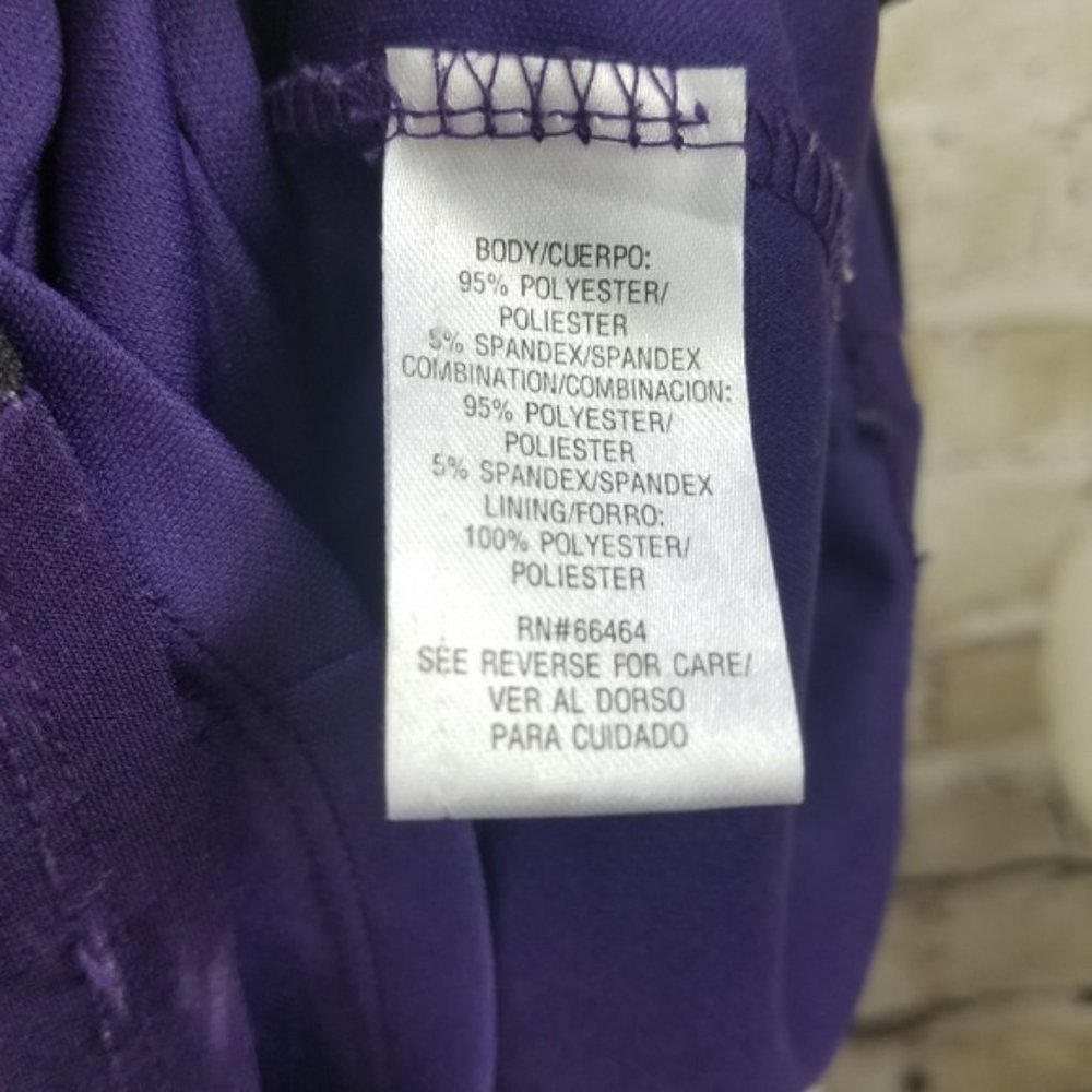 Sandra Darren Shift Dress Purple Floral Draped Mini Formal Party Evening 10 - Picture 7 of 8